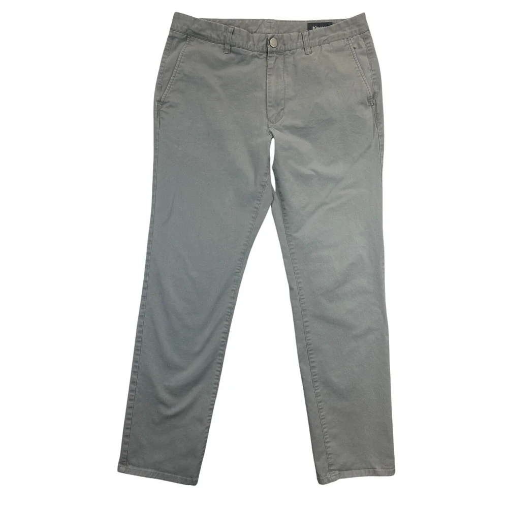 Bonobos Pants Mens 32x32 Gray Chino‎ Slim Flat Front Straight Leg